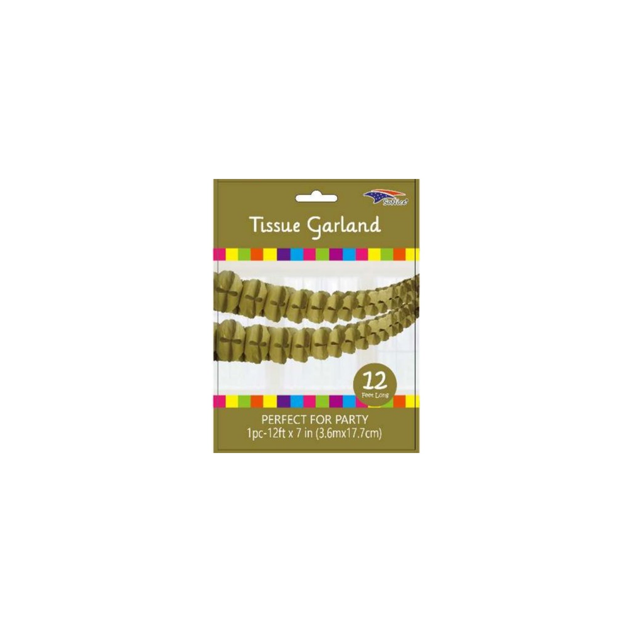 7"X12Ft Tissue Garland Gold 120/case